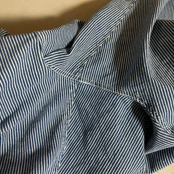 Avenue Denim Blue Striped Crapri Jeans 24W | Railroad Stripe | Plus Size - Picture 11 of 11